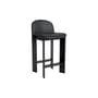 Sedia da bar Chisel 35 Low pelle nero / Altezza 65 cm - Imbottitura in pelle - Hay