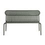 Banc avec dossier Week-End métal vert / Aluminium - L 121 cm - Petite Friture