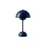 Lampe sans fil rechargeable Flowerpot VP9 métal bleu / Ø 16 x H 29 cm - Verner Panton, 1968 - &tradition