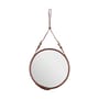 Miroir mural Adnet cuir marron / Ø 58 cm - Réédition 50' - Gubi