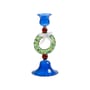 Bougeoir Merry verre bleu / H 17 cm - & klevering
