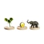 Lot de 3 étagères Balcon bois naturel / Ø 14 cm - Moustache