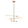 Pendelleuchte Carrara metall weiß gold / 3 Arme & 6 Kugeln - Glas in Marmoroptik / L 99 x H 95 cm - It's about Romi