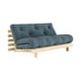 Schlafcouch Roots holz blau / B 160 cm - 3 Positionen / Struktur Pinie Klare Kiefer - KARUP