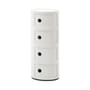 Componibili Storage plastic material white 4 drawers - H 77 cm - Kartell