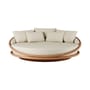 Canapé de jardin rond Solis OUTDOOR beige & teck naturel / Ø 200 cm - MORPHO