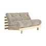 Canapé convertible Roots / L 140 cm - 3 positions couleur crème douce / Structure pin clair - KARUP