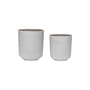 Among Flowerpot composite material grey / Set of 2 - HÜBSCH