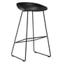 Tabouret de bar About a stool AAS 38 métal plastique noir / H 75 cm - Piètement luge acier - Hay