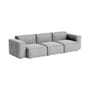 Canapé droit Mags Soft Low Armrest n°1 gris / 3 places - L 278.5 cm - Hay