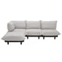 Canapé de jardin 4 places Paletti set tissu beige / Accoudoir gauche - L 280 x 190 cm - Fatboy