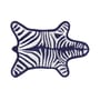 Badteppich Zebra textil weiß blau / Wendeteppich - 112 x 79 cm - Jonathan Adler