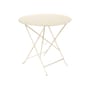 Table pliante Bistro métal beige / Ø 77 cm - 3/4 personnes - Trou parasol - Fermob