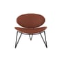 Fauteuil rembourré Semper cuir marron beige - AYTM
