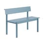 Banc avec dossier Linear métal bleu / L 110 cm - Muuto