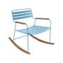 Rocking chair Surprising métal bleu / teck - Fermob
