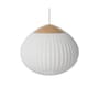 Sospensione Acorn vetro bianco / Ø 64 cm - Vetro striato & Rovere - Bolia