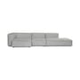 Canapé d'angle Soft Mags tissu gris / L 314 cm - Accoudoir gauche / Tissu Divina - Hay
