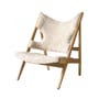 Fauteuil rembourré Knitting tissu bois blanc / Peau de mouton - Réédition 1951 - Audo Copenhagen