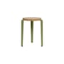 Lou Stackable stool metal green / H 45 cm - Eco-certified Oak - TIPTOE