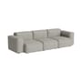 Canapé droit Mags Soft Low Armrest n°1 gris clair / 3 places - L 278.5 cm - Hay