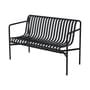 Bank mit Rückenlehne Palissade Dining metall grau schwarz / L 128 cm - R & E Bouroullec - Hay