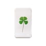 Presse-papier Cube Lucky Clover plastique transparent / Résine et trèfle véritable - 7.5 x 4 x 1 cm - & klevering