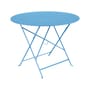 Table pliante Bistro métal bleu / Ø 96 cm - 5 personnes / Trou parasol - Fermob