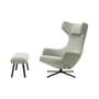Set fauteuil & repose-pieds Grand Repos & Panchina tissu vert / Pivotant & inclinable - Vitra