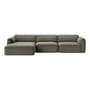 Ecksofa Develius E textil grün / 4 Sitze - L 309 cm / Liege links - &tradition