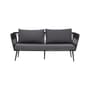 Divano da giardino a 2 posti Pavone metallo nero / L 174 cm - Corda in poliestere intrecciata a mano - Bloomingville