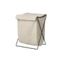 cesto della biancheria sporca Herman tessuto bianco beige / Pieghevole - Metallo & tessuto - Ferm Living