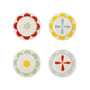 Folk Small Petit fours plates ceramic multicoloured / Set of 4 - Ø 17.5 cm - & klevering