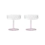Twirl Champagne cup glass pink / Set of 2 - & klevering