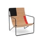 Fauteuil Desert tissu multicolore beige / Structure noire - Bouteilles plastique recyclées - Ferm Living