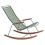 Rocking chair Click plastique vert / bambou - Houe