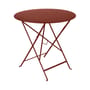 Tavolo pieghevole Bistro metallo rosso marrone / Ø 77cm - Foro per parasole - Fermob