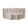 N701 Sofa UK Version textile beige / UK Version - 90° rounded corner Unit - L 120 cm - Ethnicraft