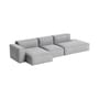 Canapé d'angle Mags Soft Low Armrest n°4 gris / 3 places -  L 331 cm/ Accoudoir gauche - Hay