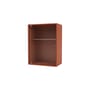 Badezimmer-Hängeschrank Ripple holz orange / B 35,4 x T 20 x H 46,8 cm - Gewelltes Glas - MONTANA