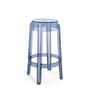 Charles Ghost Stackable bar stool plastic material blue / H 65 cm - Polycarbonate - Kartell