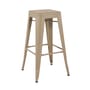 H Indoor Stackable bar stool metal beige / H 75 cm - Steel Colour - For indoors - Tolix