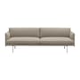 Outline Straight sofa textile beige / 3 seats - L 220 cm - Muuto
