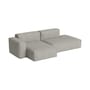 Canapé d'angle Mags Soft Low Armrest n°3 gris clair / 2,5 places - L 256.5 cm / Accoudoir gauche - Hay