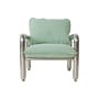 Fauteuil rembourré Chrome tissu vert - HK LIVING