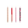 Candela lunga Pattern cera multicolore / Set di 4 - Hay