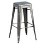 Tabouret haut empilable H Indoor métal / H 75 cm - Acier brut - Pour l'intérieur - Tolix