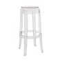 Tabouret haut empilable Charles Ghost plastique transparent / H 75 cm - Kartell