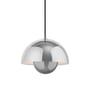 Suspension FlowerPot VP1 argent métal / Ø 23 cm - By Verner Panton, 1968 - &tradition