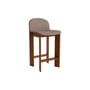 Sedia da bar Chisel 35 Low pelle bianco / Altezza 65 cm - Imbottitura in pelle - Hay